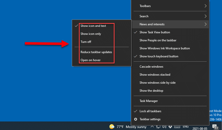 How To Get Rid Of The News And Weather Widget In Windows 10