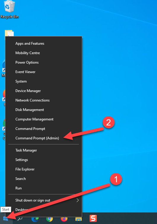 To start a command prompt as an administrator. Right-click the Start charm, and then click Command Prompt (Admin).