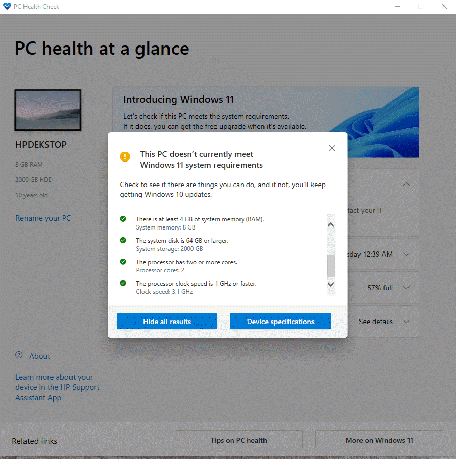 5 This PC Doesnt currently meet Windows 11 system requirements